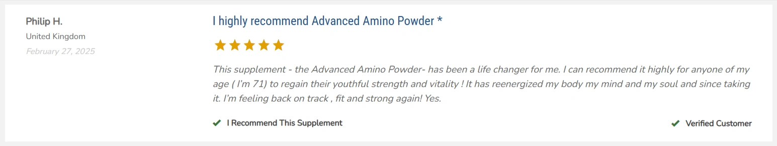Advanced Amino Powder Customer Review